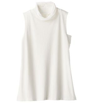 BELLUNA（ベルーナ）の「綿混素材脇汗対策チュール使いインナー（タンクトップ・キャミソール）」｜白