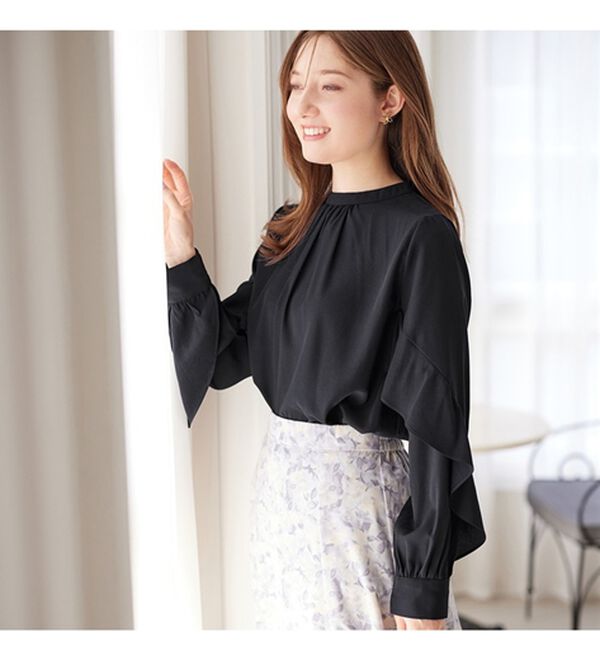 alotta（アロッタ）の「フリル袖プチハイネックブラウス（ブラウス）」｜詳細画像