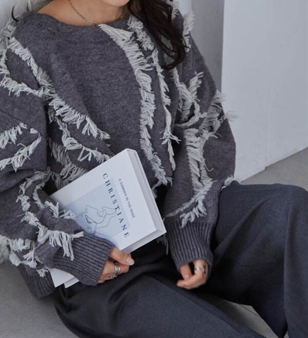 RANAN（ラナン）の「ニュアンスフリンジニット（ニット・セーター）」｜詳細画像