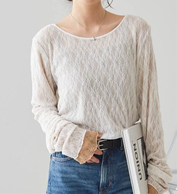 RANAN（ラナン）の「リバーシブルシアーレースＴ（カットソー）」｜詳細画像