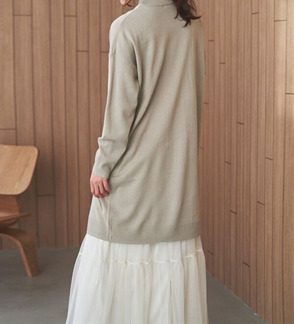 RANAN（ラナン）の「カシミヤタッチニットチュニックワンピース（チュニック）」｜詳細画像