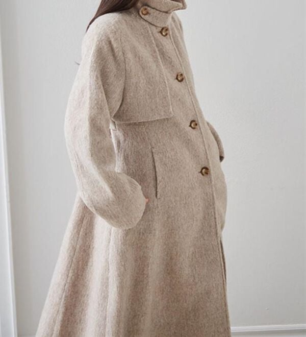 RANAN（ラナン）の「2WAYフレアーステンカラーシャギーコート（ロングコート）」｜詳細画像