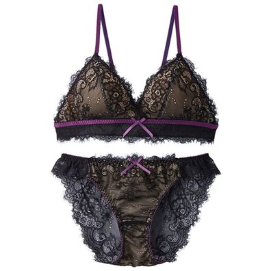 YU'NOW（ユナウ）の「アイラッシュレースのブラレット＆ショーツセット（ブラジャー＆ショーツセット）」