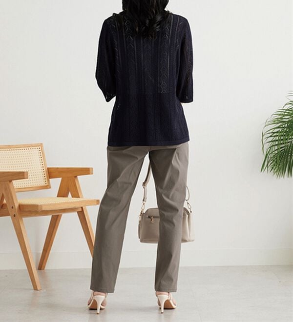 BELLUNA（ベルーナ）の「冷感ピケストレッチ素材スリムパンツ（フルレングスパンツ）」｜詳細画像