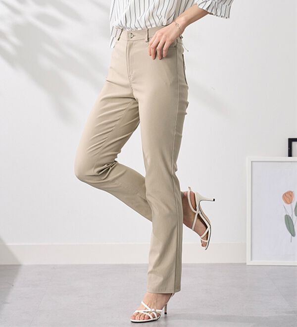 BELLUNA（ベルーナ）の「＜ベルクリーン＞抗菌防臭冷感ストレッチ美脚パンツ（フルレングスパンツ）」｜詳細画像