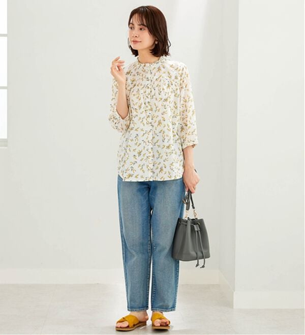 BELLUNA（ベルーナ）の「＜ＩＮＤＩＡ＞胸元シャーリングブラウス（ブラウス）」｜詳細画像