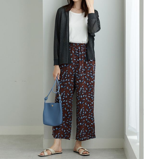 BELLUNA（ベルーナ）の「ヒンヤリ冷感！プリントワイドパンツ（ワイドパンツ・ガウチョ）」｜詳細画像