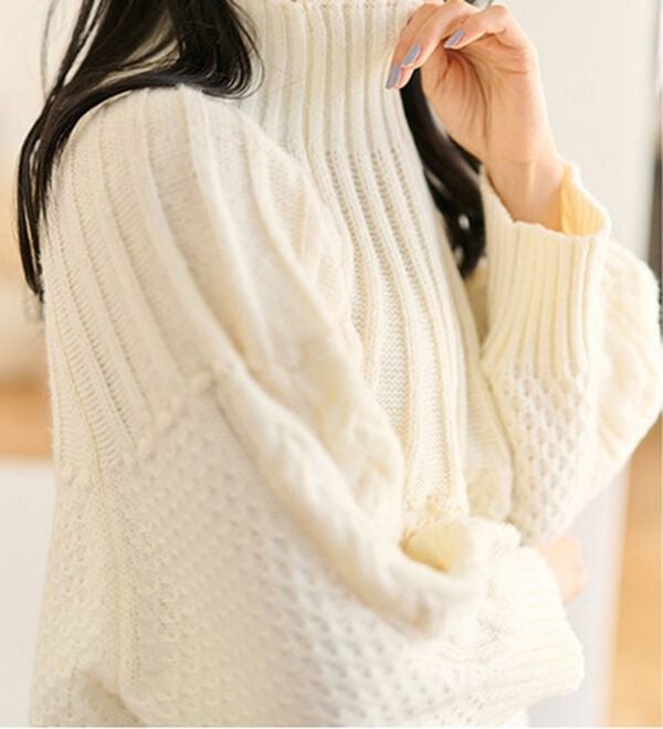 RANAN（ラナン）の「ハイネック求心柄ロング丈ニット（ニット・セーター）」｜詳細画像