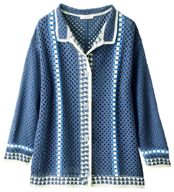 ルフラン（ルフラン）の「かぎ編み調ニットジャケット＜ミリート＞（その他ジャケット）」｜ネイビー系