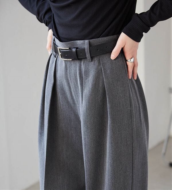 RANAN（ラナン）の「ウール調２タックワイドパンツ（フルレングスパンツ）」｜詳細画像