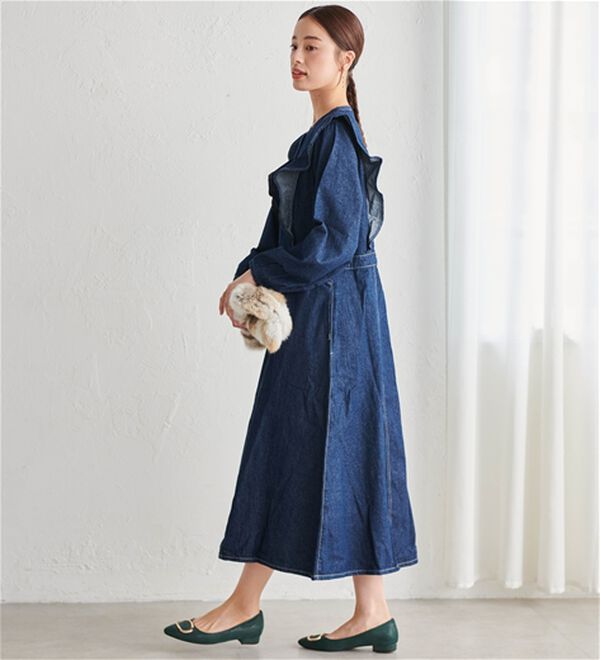 RANAN（ラナン）の「フリル使いデニムワンピース（その他ワンピース）」｜詳細画像