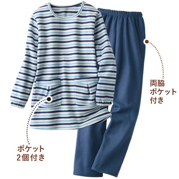 LAVIENNE（ラヴィエンヌ）の「クルーネックフリースパジャマ　ソフトでかるぽか（パジャマ・ルームウェア）」｜詳細画像