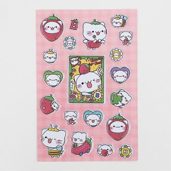 「べるーにゃぷっくり立体シール３枚セット（おもちゃ・ぬいぐるみ）」｜詳細画像