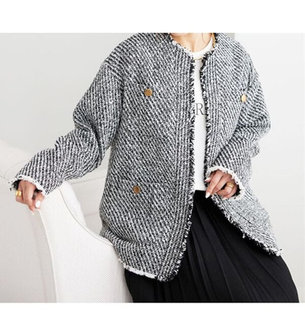 BELLUNA（ベルーナ）の「ツイードノーカラージャケット（ノーカラージャケット）」｜詳細画像