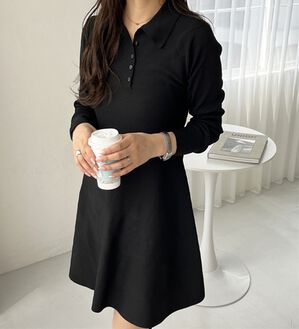 GeeRA（ジーラ）の「ペプラムニットミニワンピース（その他ワンピース）」｜ブラック