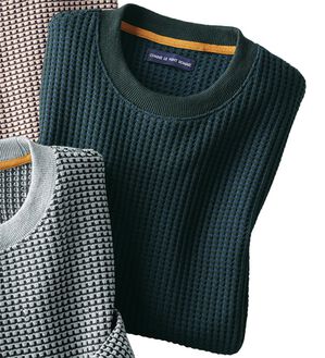 「＜コムルヴァン・オム＞セーター感覚の上品トレーナー（メンズトレーナー）」｜ブラック