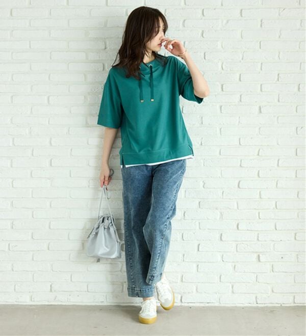 BELLUNA（ベルーナ）の「ワイドネックデザイン重ね着風プルオーバー（カットソー）」｜詳細画像