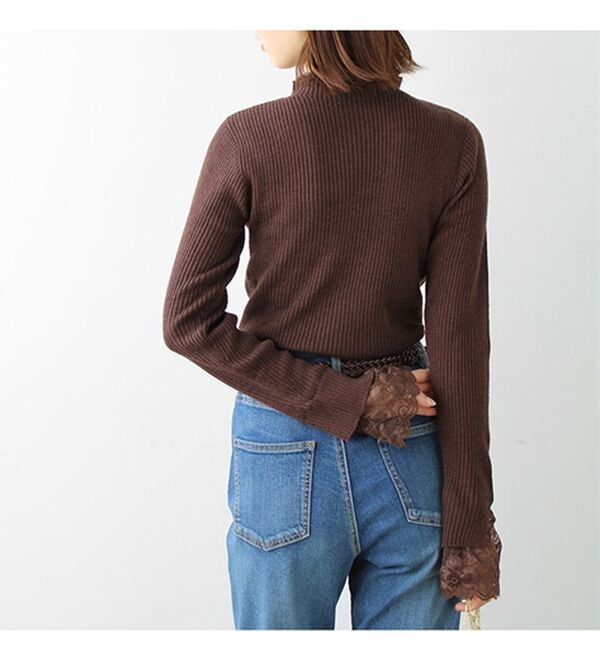 GeeRA（ジーラ）の「大人可愛い！レースが上品なハイネックニット（ニット・セーター）」｜詳細画像