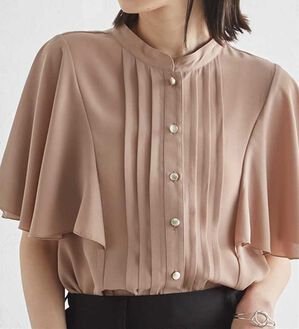 RANAN（ラナン）の「【新色追加】ひんやり！ピンタックフレアー袖ブラウス（ブラウス）」｜モカ