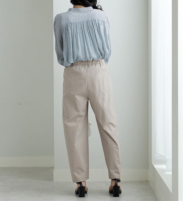 BELLUNA（ベルーナ）の「ポンチ素材タック使いワイドパンツ（ワイドパンツ・ガウチョ）」｜詳細画像