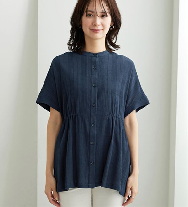 BELLUNA（ベルーナ）の「シアージャカード素材ペプラムチュニック（チュニック）」｜詳細画像