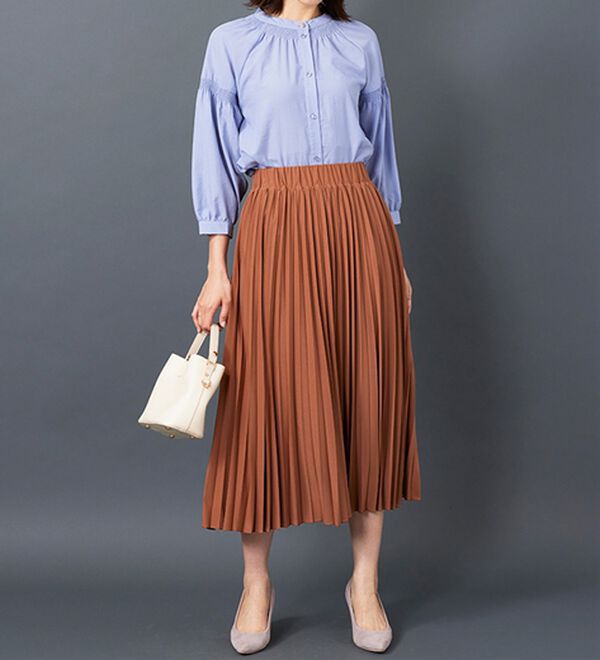 BELLUNA（ベルーナ）の「ビンテージ素材シャーリング使いブラウス（チュニック）」｜詳細画像