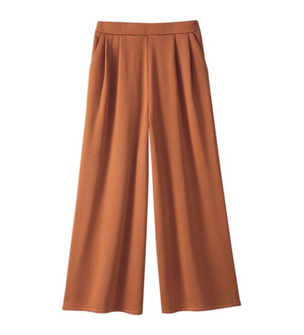 LAVIENNE（ラヴィエンヌ）の「裏フリースワイドパンツ（ワイドパンツ・ガウチョ）」｜テラコッタ