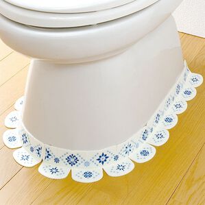 「吸着便器すき間テープ４枚組（その他トイレ用品）」｜ブルータイル柄