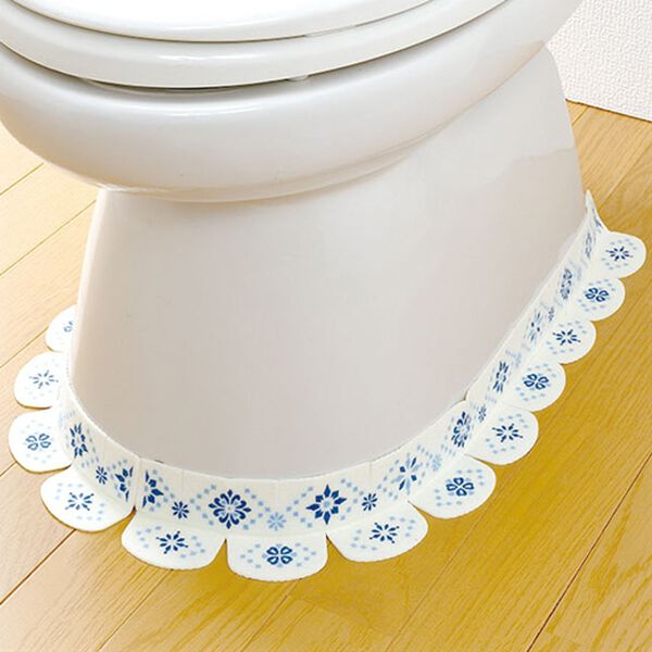 「吸着便器すき間テープ４枚組（その他トイレ用品）」｜ブルータイル柄