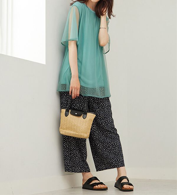 BELLUNA（ベルーナ）の「ふわり涼やか！チュール重ねチュニック（チュニック）」｜詳細画像