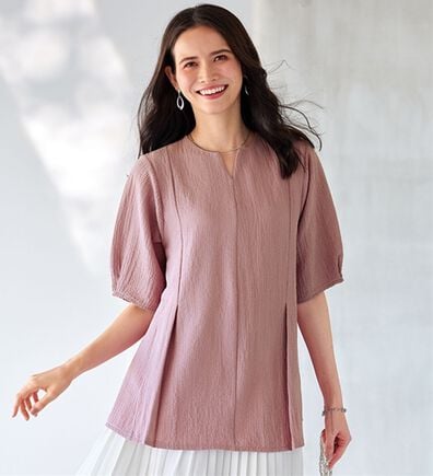 BELLUNA（ベルーナ）の「スッキリ見せ！ポコポコ素材プルオーバー（ブラウス）」