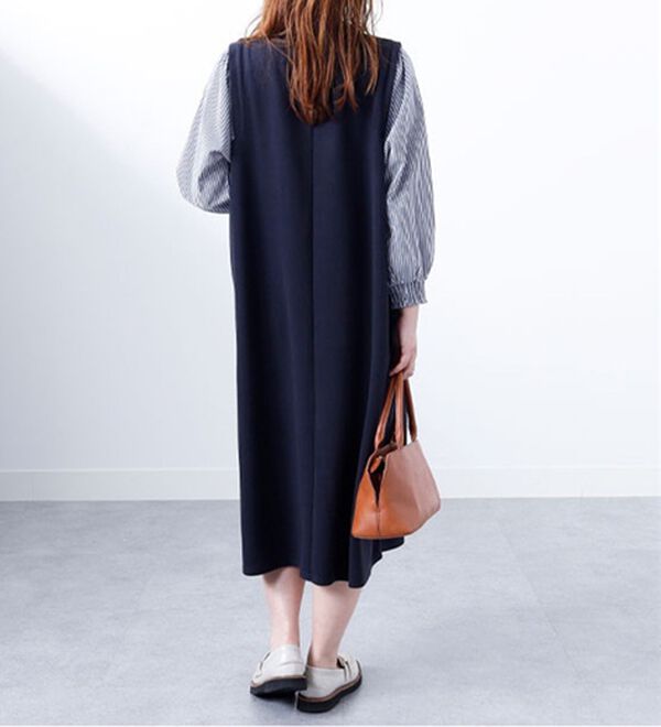 BELLUNA（ベルーナ）の「袖切替デザインハイネックワンピース（カットソーワンピース）」｜詳細画像