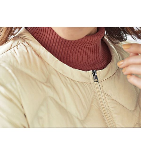 BELLUNA（ベルーナ）の「洗える！軽量ダウンノーカラーコート（ポーチ付）（ハーフコート）」｜詳細画像