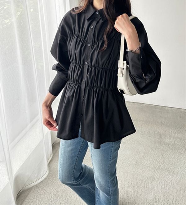 GeeRA（ジーラ）の「シャーリングビスチェデザインシャツ（シャツ）」｜詳細画像