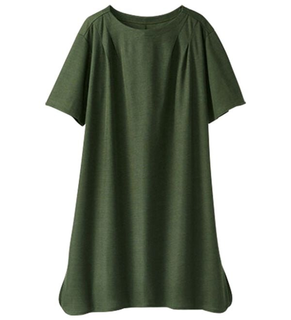 BELLUNA（ベルーナ）の「かのこ素材肩タックデザインワンピース（チュニック）」｜詳細画像