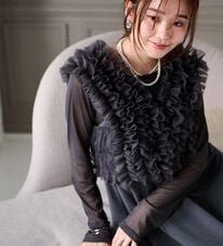 RANAN（ラナン）の「＜３点セット＞チュールフリルベストフレアワンピース（その他ワンピース）」