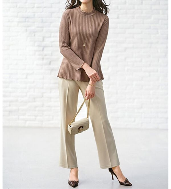 BELLUNA（ベルーナ）の「フリル衿ジャカードプルオーバー（カットソー）」｜詳細画像