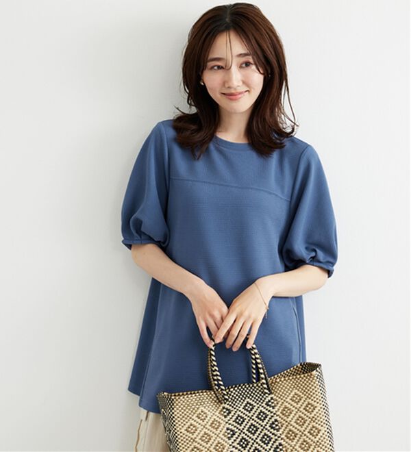 BELLUNA（ベルーナ）の「ポコポコ素材ふんわり袖チュニック（チュニック）」｜詳細画像