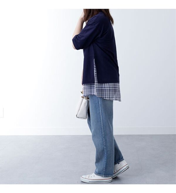 BELLUNA（ベルーナ）の「シフォンプリント切替チュニック（チュニック）」｜詳細画像