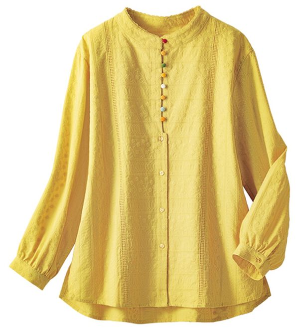ルフラン（ルフラン）の「カラフル＊多ボタンブラウス（ブラウス）」｜イエロー