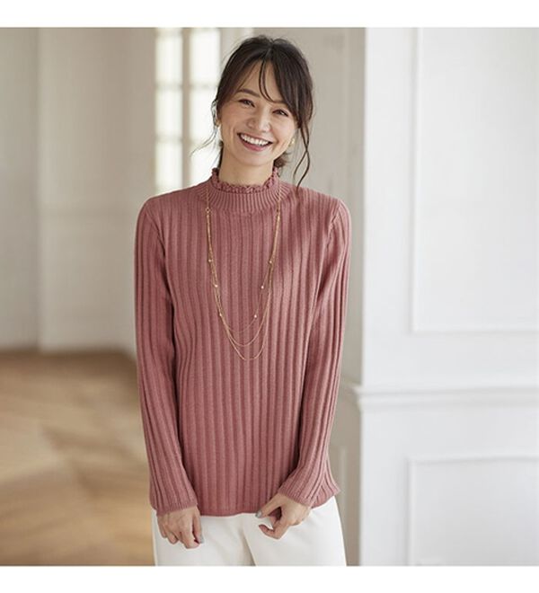 BELLUNA（ベルーナ）の「ウール入りウォッシャブルセーター（ニット・セーター）」｜詳細画像