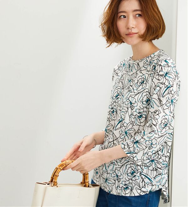 BELLUNA（ベルーナ）の「【接触冷感】冷感プリント７分袖プルオーバー（カットソー）」｜詳細画像