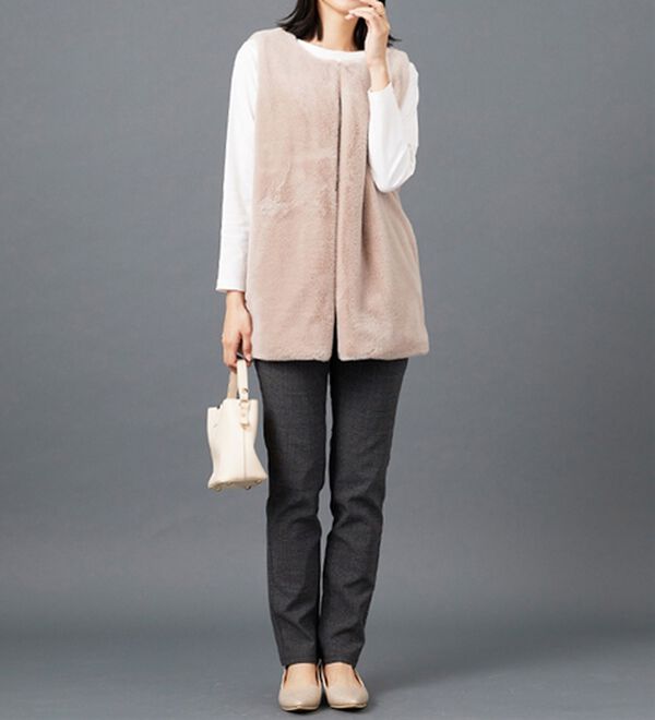 BELLUNA（ベルーナ）の「ホック付もこもこファーベスト（ベスト）」｜詳細画像