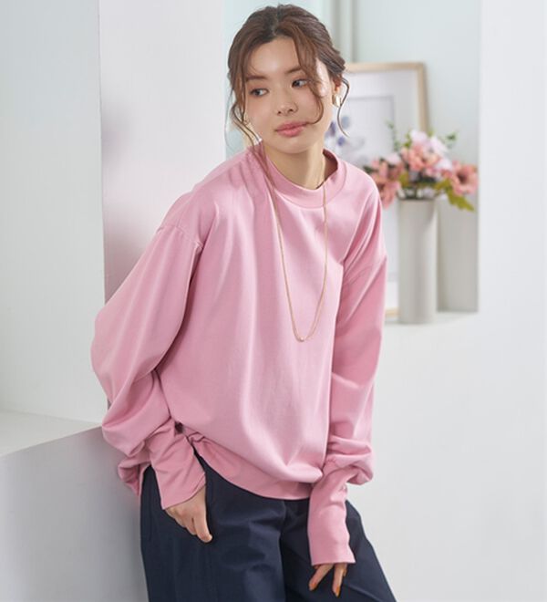 BELLUNA（ベルーナ）の「長めのリブが差をつける！全隠しトレーナー（カットソー）」｜詳細画像