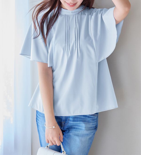 alotta（アロッタ）の「ピンタックフレアー袖ブラウス（ブラウス）」｜詳細画像