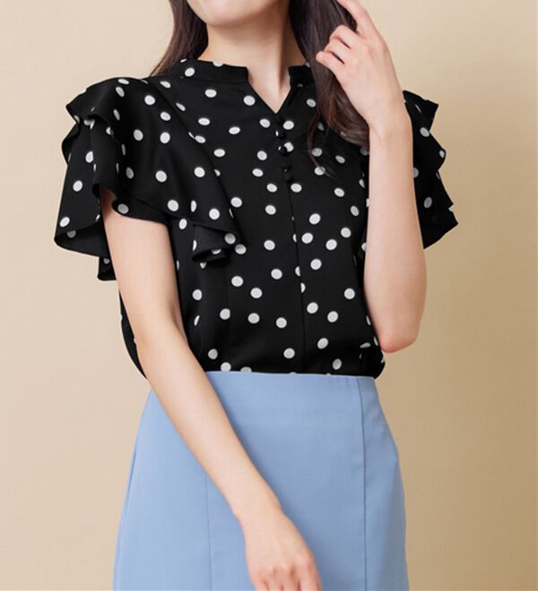 alotta（アロッタ）の「フリルデザインブラウス（ブラウス）」｜詳細画像