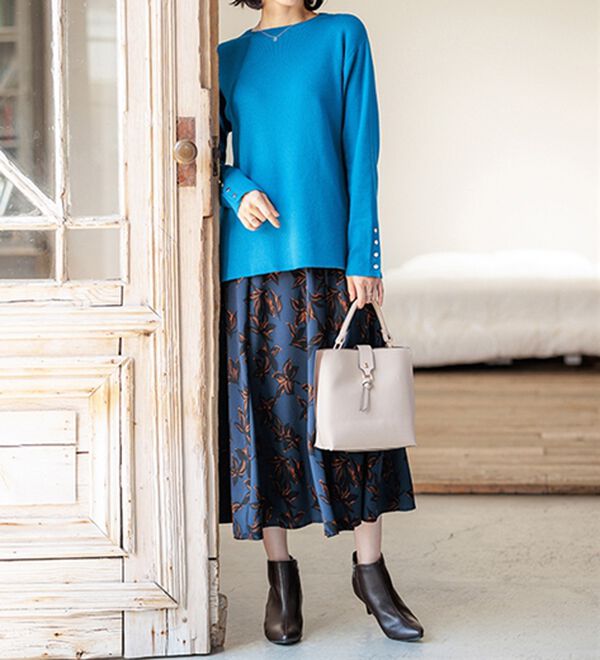 BELLUNA（ベルーナ）の「もちもち袖ボタンニットプルオーバー（ニット・セーター）」｜詳細画像