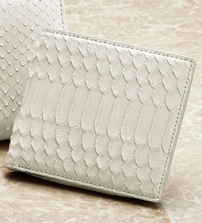 「  白蛇開運二つ折り財布（メンズ財布・パスケース）」