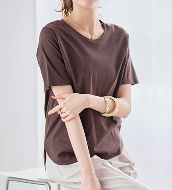 RANAN（ラナン）の「＜ＢＣ＞綿１００％ひんやりラウンドヘムプルオーバー（カットソー）」｜詳細画像