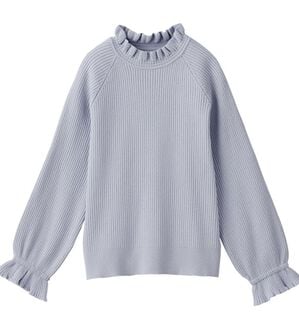 alotta（アロッタ）の「フリル衿パフ袖ニット（ニット・セーター）」｜ラベンダー